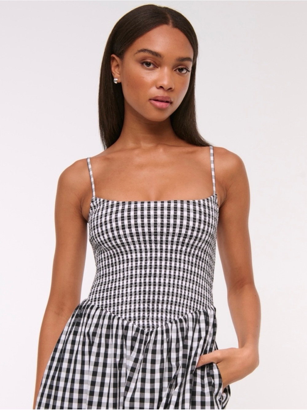 Dipped-Waist Smocked Midi Dress - Picture 3 of 4